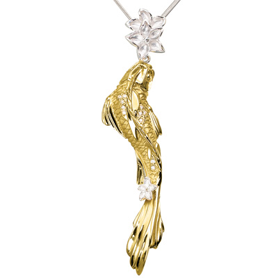 Подвеска «Золотая рыбка» из золота с бриллиантми