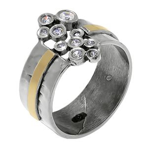 Кольцо Deno из серебра золотом